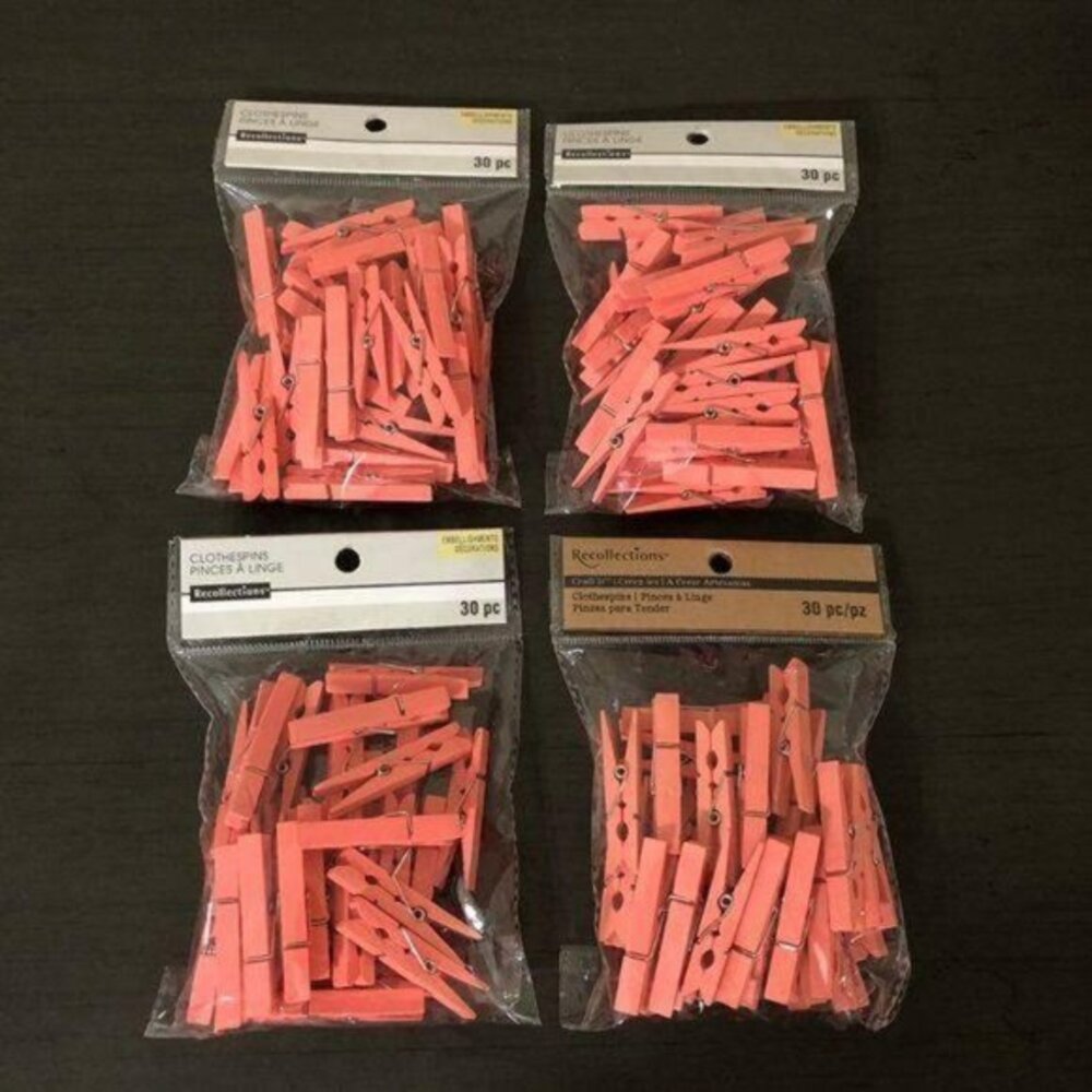 Clothespin Embellishments 4 Packages